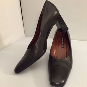 Sesto Meucci 7 1/2 B Italy Black Leather Pumps